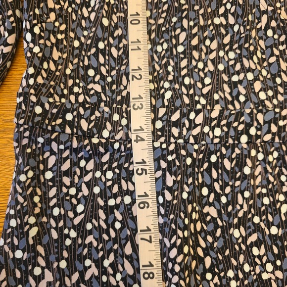 Sigrid Olsen Women's V-Neck Midi Dress Abstract Print Long Sleeve Faux Wrap Work - Picture 6 of 16